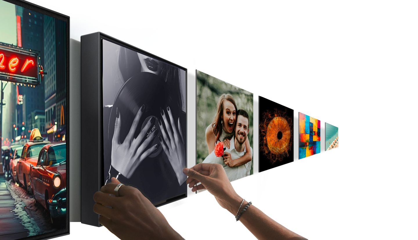 Someone adjusting frames ordered from MusicFrame Lab